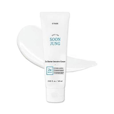 ETUDE SoonJung 2x Intensive Cream for Barrier Repair, Rich Moist, Madecassoside & Panthenol for Soothing, Face Moisturizer for Sensitive Skin, pH Balanced, Hypoallergenic, Korean Skin Care,2.02 Fl Oz