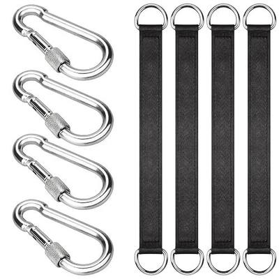4 PCS Tree Swing Straps Hanging Kit with 4 Carabiners, 29cm / 0.95FT Length Tree Swing Hanging Straps Kit Perfect for Tree Swing Hammocks Punching Bag Gym Bar Chair Seat Outdoor
