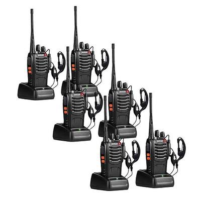 pxton Two Way Radios Long Range Walkie Talkies for Adults with Headphones,16 Channel Handheld 2 Way Radio Rechargeable with Flashlight Li-ion Battery and Charger(6 Pack)