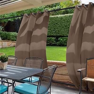 cololeaf Water Repellent Outdoor Decor Panel Grommet at top and Bottom Curtains/Drapes Panels for Patio,Front Porch,Gazebo, Pergola, Cabana, Dock, Beach Home,Chocolate 120W x 102L Inch (1 Panel)