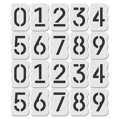 Curb Stencil Kit for Address Painting – Includes All Numbers, 4-Inch Durable & Reusable Plastic Stencils for Sidewalks, Pavement, and Industrial Use (2 of Each, Classic Font with Curb Frame)