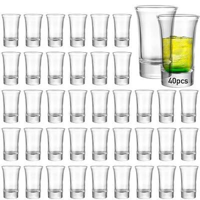 Aoeoe 40 Pack Shot Glass Bulk Set with Heavy Base, 1.5 Ounce Whiskey Shot Glasses, Clear Shot Glasses Set, Round Shot Glass Bulk, Small Shot Cups for Vodka, Whiskey, Tequila, Espresso, Liquor