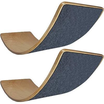 Adventure Awaits! Balance Wobble Board 2-Pack Natural Hardwood with Optional Felt Layer Included for Adventurous Kids or Yoga (Black)