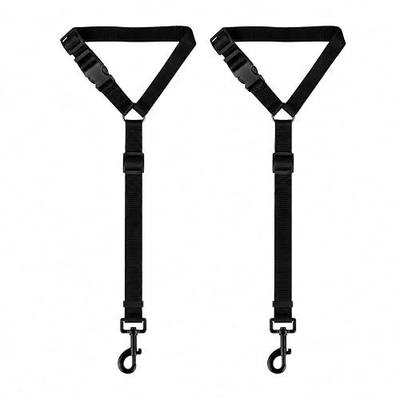 Dog Cat Safety Seat Belt Strap Car Headrest Restraint Adjustable Nylon Fabric Dog Restraints Vehicle Seatbelts Harness (Black)