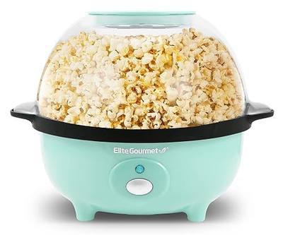 Elite Gourmet EPM330M Automatic Stirring 12 Cup Popcorn Maker, Mint | Hot Oil Popping with Built-In Reversible Serving Bowl, Measuring Cap & ETL Approval - Great for Home Parties & Kids