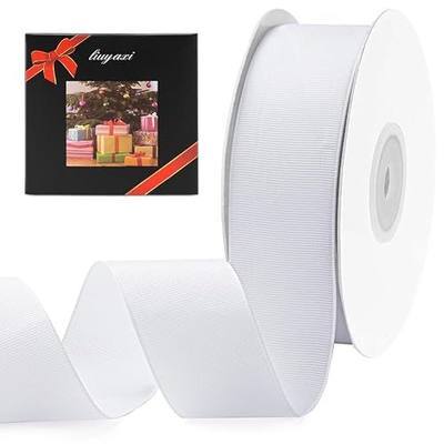 LIUYAXI 2" X 50 Yards Solid White Grosgrain Ribbon, Perfect for Crafts, Wedding Decor, DIY Hair Accessories, Sewing, Gift Package Wrapping and More