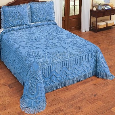 Collections Etc Vintage-Style Melanie Cotton Chenille Bedspread