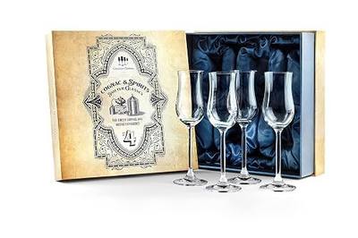 GLASSIQUE CADEAU Cognac, Brandy, Tequila and Dessert Wine Snifter Glasses | Set of 4 Small Tasting Tulip Copitas for Sipping Spirits, Madeira, After Dinner Drinks