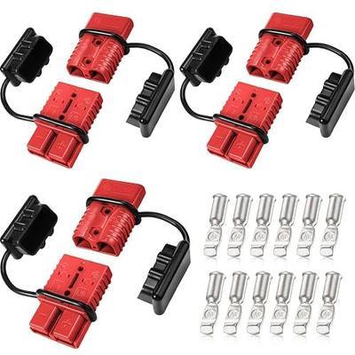 Frienda 6 Pcs 2-4 Gauge 175A Battery Quick Connector 12-36v Disconnect Wire Harness Plug Kit Battery Cable Connector Disconnect Plug for Car Motor Winch Trailer