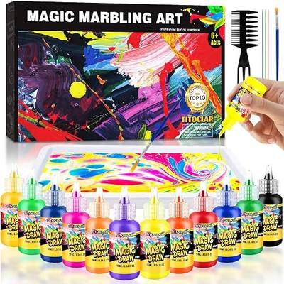 Water Marbling Paint Kit, DIY Arts and Crafts Kit for Girls & Boys 4-8 6-12, Creative Art Supplies, Birthday Gifts for Kids Ages 3+