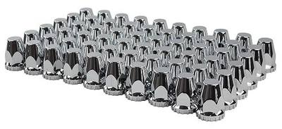 ABS Chrome Plastic 33mm Thread-on Standard Lug Nut Covers for Semi Trucks (Pack of 60)