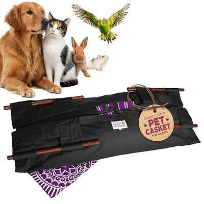 Sweet Goodbye Cocoon Pet Burial & Cremation Kit (Large, Black/Magenta) | Classic Cotton Pet Casket & Ceremony Kit for Dogs, Cats, Rabbits, Hamsters, Birds & More | Farewell with Love