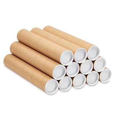 Stockroom Plus Mailing Tubes - Poster Storage Capacity - Blueprint Tube Protection - Spiral Construction & Thick Cardboard Strength - 2 in x 12 in, Pack of 12, Brown Kraft