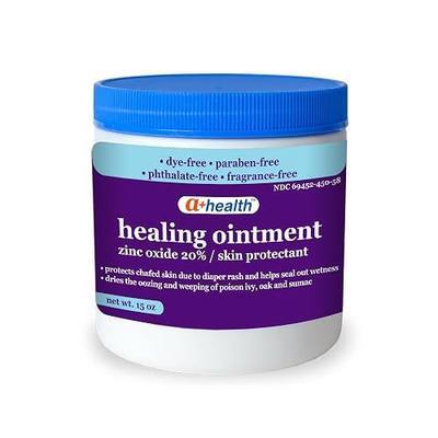 A+Health Healing Ointment Zinc Oxide 20%, Skin Protectant Barrier, 15 Oz Jar, Provides Relief and Treatment of Diaper Rash, Chafed Skin, Poison Ivy, Oak, Sumac for Adults and Babies, Fragrance Free