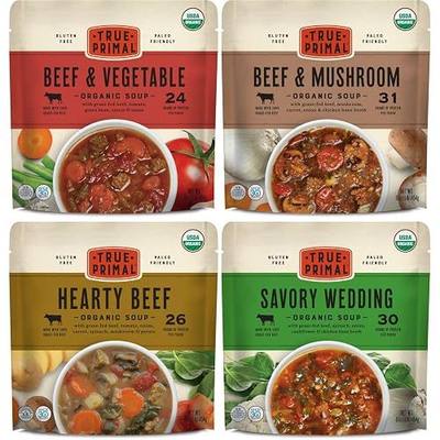 True Primal Souper Beef Variety 8-pack, Ready to eat, Gluten free, Paleo, Grass-fed beef, Whole30, Keto, Bone broth