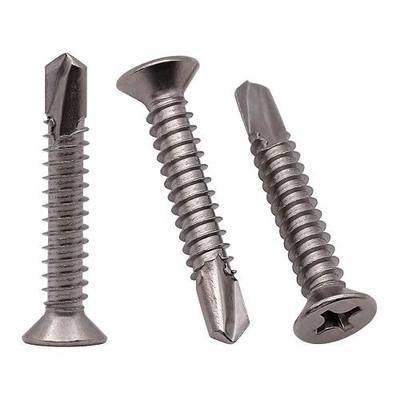 #12 x 1-1/2" Phillips Flat Head Sheet Metal Screws, Stainless Steel 410 Self Drilling Screws for Metal, Countersunk Head, Phillips Drive, Self Tapping, 50 Pack