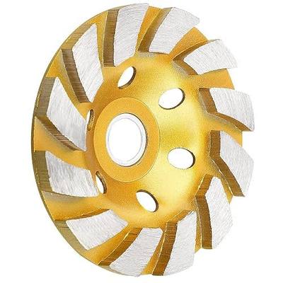4.5 Inch Concrete Grinder Wheel, Diamond Cup Grinder, 12 Turbo Segments Concrete Grinding Wheel, Diamond Grinding Disc for Masonry, Cement, Marble, Rock, Granite, 0.87 Inch Arbor