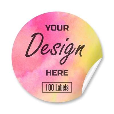 Custom Stickers (Paper, Circle, 2x2, 100 Count) - Personalized Labels with Any Design, Image, Logo or Text - Waterproof for Business, Thanking, Bottle Labels & More