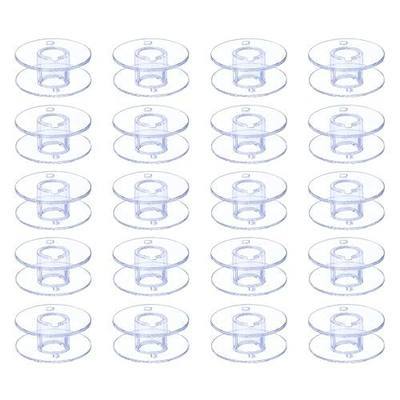 Hekisn Sewing Machine and Embroidery Bobbins, SA156 Bobbins for Brother, Class 15 Transparent Sewing Bobbins (20 Pack)