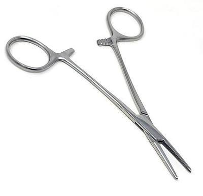 A2ZSCILAB Mosquito Hemostat Locking Forceps 5inch Straight with Full Serrated Jaws Ideal for Clamping Fishing Firefighters Nurses Doctors More Silver