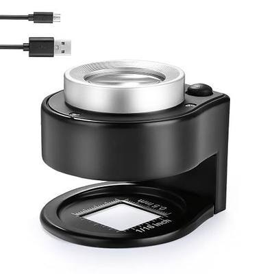 30X Loupe Magnifier Loop Magnifying Glass Jewelry Coins Supplies | Rechargeable,lights,portable magnifier,sewing,jewelry magnifier,currency,coin collection supplies,printing loupe