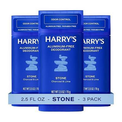 Harry's Aluminum-Free Deodorant for Men - Stone - (3 Pack) 2.5 oz - 48-Hour Odor Control - PACKAGING MAY VARY