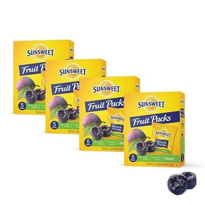 Sunsweet Amazin' Dried Fruit Pack - Snack - Dried Prunes Pitted Unsweetened - Gluten Free, Vegan, Low Fat - Dietary Fiber & Natural Minerals - Healthy Snacks - 6 (0.9oz) Pouches Per Bag x 4 Pack