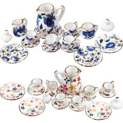 Geiserailie 2 Set 1: 12 Dollhouse Miniature Porcelain Tea Cup,Charming