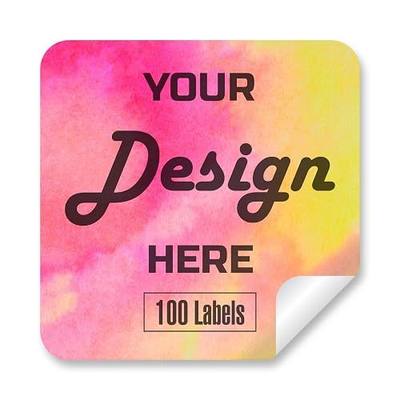 Custom Stickers Personalized Labels - Customized Stickers with Any Design Image Logo Text,Custom Thank You Label Stickers,Custom Stickers for Business Logo,100 Labels (Square, 4"x4")