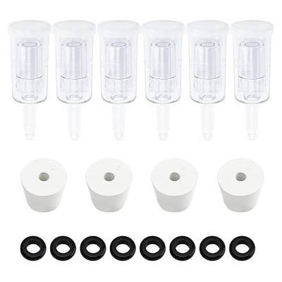 6 Packs 3 Piece Airlocks for Fermenting with #6 Stoppers and Grommets, Air Lock Ferment for Beer Wine Making, Home Brew Bubble Airlock for Fermentation Carboy (6 Airlock+4 Bung+8 Grommet Set)