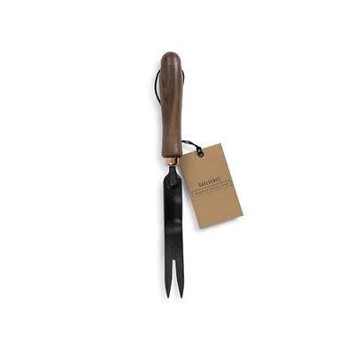 Barebones Dandelion Weeding Fork - Gardening Hand Tools - Japanese Hand Weeder, Weed Puller, and Weed Remover Tool (Walnut/Black)