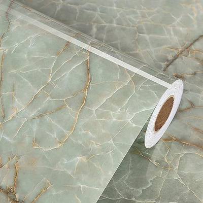 Green Marble Contact Paper for Countertops Waterproof Granite Peel and Stick Wallpaper Decorative Vinyl Contact Paper for Kitchen Cabinets Table Top Cyan Marble Wallpapers for Backsplash 15.8"x78.7"