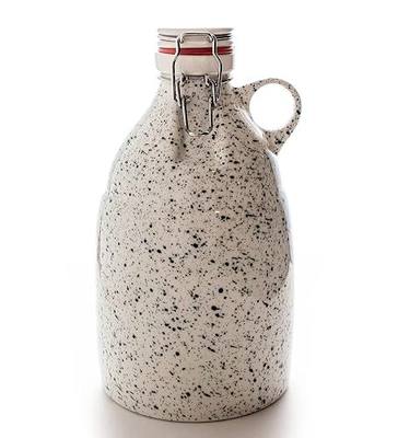 Ceramic Growler Kombucha or Beer Growler Jug for Bottling Home Brewing Beer, Soda, or as a Decorative Vase - 84-ounce