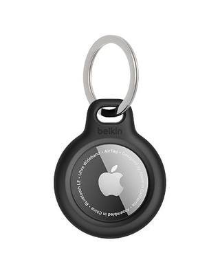 Belkin Apple AirTag Secure Holder with Key Ring - Durable, Scratch-Resistant Case with Open Face & Raised Edges - Protective AirTag Keychain Holder Accessory for Keys, Pets, Luggage, & More - Black
