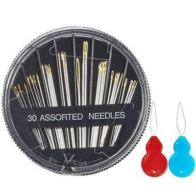 Eketirry Premium Hand Sewing Needles,30-Count Assorted Needles for Sewing Repair, 6 Different Sizes Sewing Needles with 2 Threaders (Black,1)