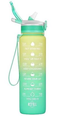 Water Bottles with Times to Drink, 1 Gallon/128oz BPA Free Leak-proof Water Bottle with Time Marker & Straw Perfect for Fitness Gym Camping Outdoor Sports, Water Jug