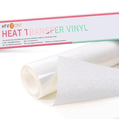 HTVRONT Rainbow White Glitter HTV Vinyl Roll, 12" x 6 FT | White Glitter Heat Transfer Vinyl Bundle, Iron on Vinyl, For All Cutting Machines