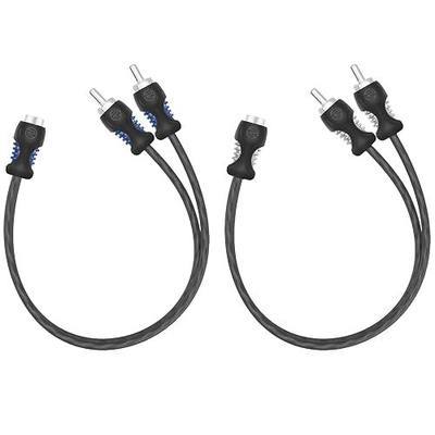 RECOIL R1F2M OFC 1 Female to 2 Male RCA Y Adapter Car Audio 1ft Splitter | Oxygen Free Copper Twisted Pair with Noise Reduction Connectors 2 Pack
