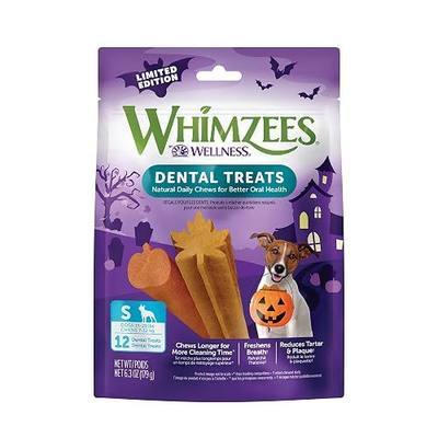 Wellness WHIMZEES Fall Natural Dog Dental Treat, Autumn Halloween Chews, Freshens Breath, Small Size, 6.3 oz Bag, 12 Count