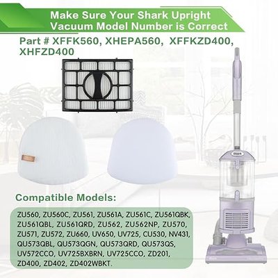 VIEWALL Filter Replacement for Shark ZU560 ZU561 ZU562 ZU572 UV650 UV725 | UV730 ZU660 CU530 Rotator Navigator Zero-M Lift-Away Speed Upright Vacuum, Part XFFK560 XHEPA560, 2 HEPA 2 Foam & Felt Filter