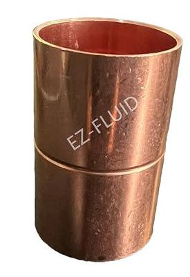 EZ-FLUID Plumbing 1-1/4" C X C LF Copper Coupling Pressure Copper Fitting With Roll Pipe Tube Stop,Sweat Solder Connection for Residential,Commercial. (1 Pack)