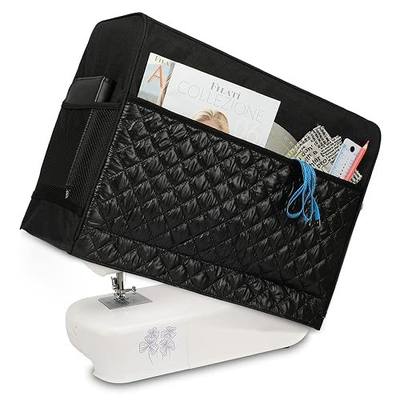 Little World Sewing Machine Case, Protective Dust Cover for Coverstitch Machine with Pockets Compatible with Most Standard Sewing Machines and Accessories, Black, Gift Idea for Thanksgiving Christmas