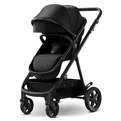Mompush Meteor2 Baby Stroller Bassinet Stroller, Car Seat Adapter Included | Reversible Seat Newborn to Toddler UPF 50+ Canopy All-Terrain Wheels Compact Fold Cup Holder Foot Cover Car Seat Adapter