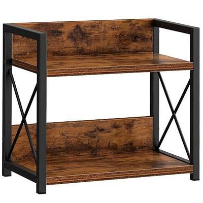 Giikin Countertop Shelf Organizer, 2 Tier Kitchen Spice Rack for Countertop, Wood Coffee Counter Shelf Organizer for Home (Brown, S)