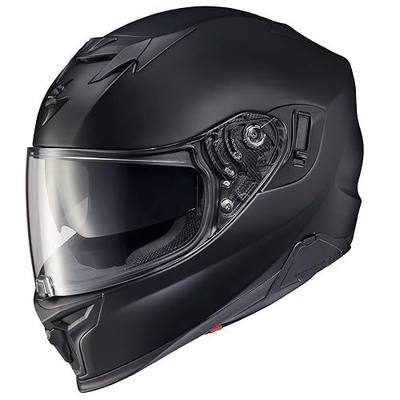 ScorpionEXO T520 Full Face Touring Motorcycle Helmet with Bluetooth Ready Speaker Pockets DOT ECE Approved Solid (Matte Black - Medium)