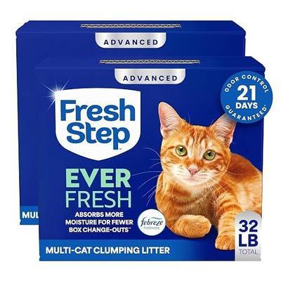 Fresh Step Advanced Ever Fresh Multi Cat Clumping Litter with Febreze Freshness, Ammonia Block Technology, Ultra Absorbent, 16 lb. Box, Pack of 2