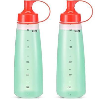 Squeeze Bottles Wide Mouth - Pack of 2 Condiment Bottle Squeeze BPA free for Chunky Sauces, Resin, Crafts, Condiment Squeeze Bottles 550 ml/19 oz. (Red)