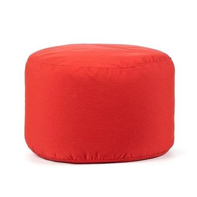 Gouchee Home Dotcom Soleil Bean Bag Round Pouf Ottoman, Red - Waterproof, Fade-Resistant Ottoman Foot Rest for Outdoor Chair Filled with High-Density Polystyrene Beads, 20" D x 12" H