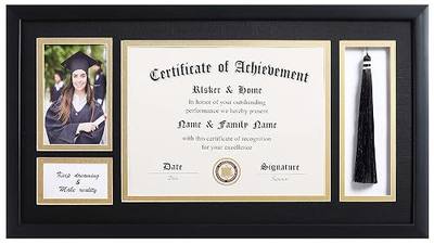 ELSKER&HOME 11x22 Diploma Frames with Tassel Holder for 8.5x11 Certificate | Document Shadow Box, 4x6 Grad Photo