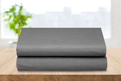 Elegant Comfort 2-Pack Luxury Flat Sheet Premium Hotel Quality Wrinkle and Fade Resistant 1500 Thread Count Egyptian Quality 2-Piece Bed Top Sheet, Full/Queen, Gray